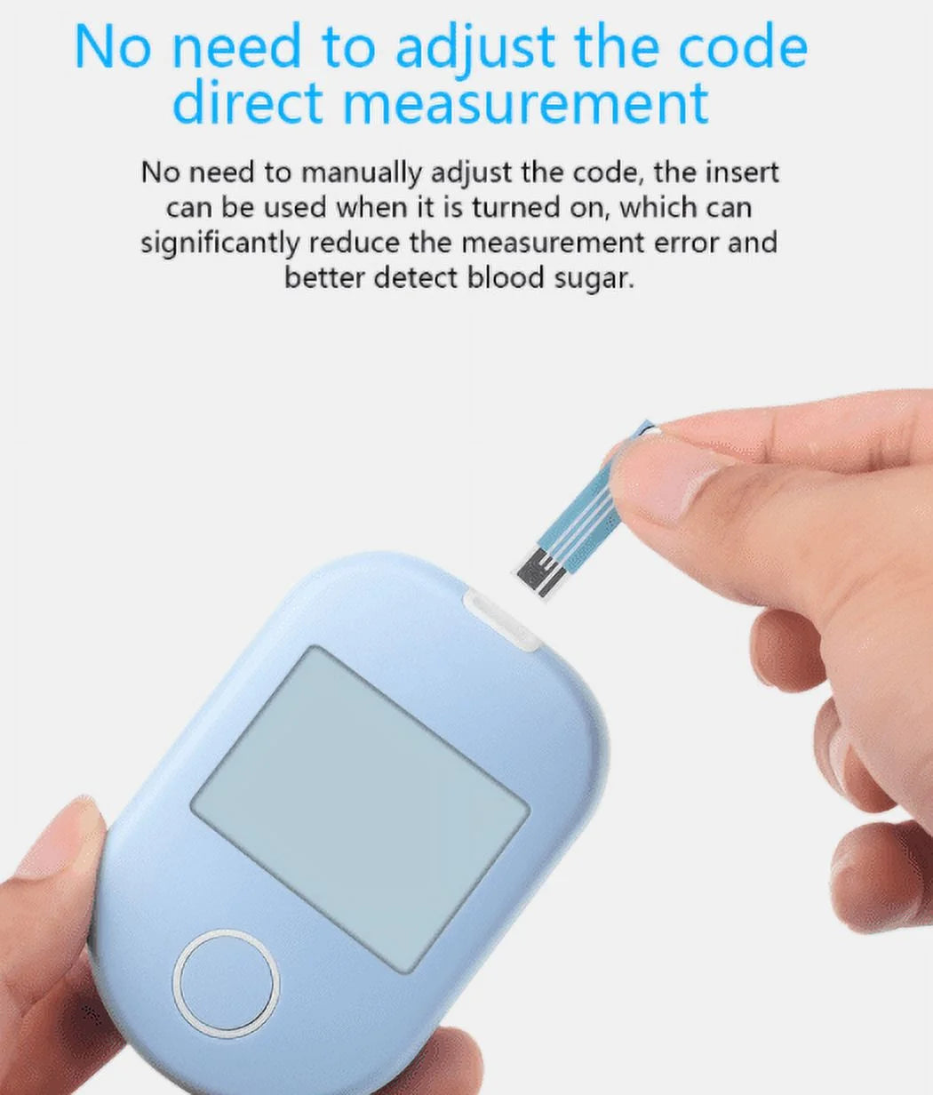 Blood Glucose Monitoring Kit, 50 Glucometer Strip, 50 Lancets, Diabetes Blood Sugar Test Kit, No Coding